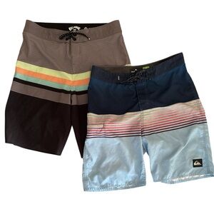 Bundle of boys boardshorts Billabong and Quicksilver sz 28 & 29